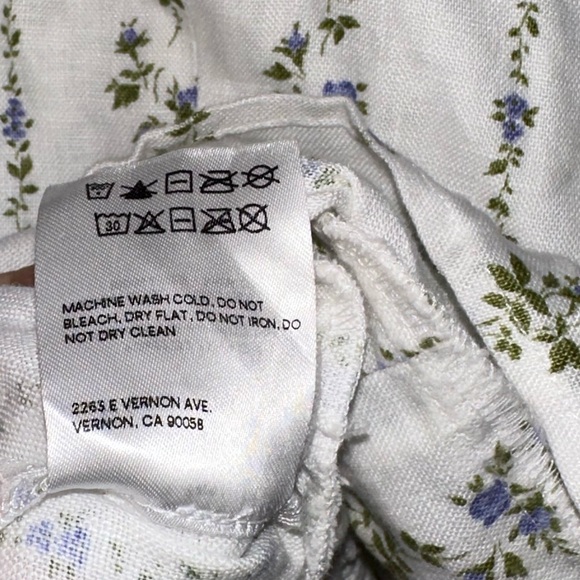 Reformation Barton Top, Sz0, White / Green Floral Corset Lace Ruffle Hem - Picture 7 of 15